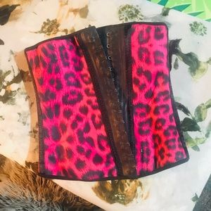 Pink Leopard Print Waist Trainer Corset